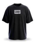 GRID Fallen Angel — черна oversize тениска с принт